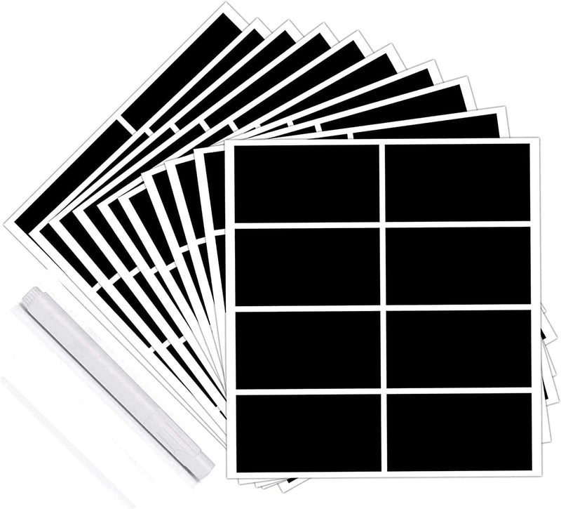 Top label Reusable Chalkboard Organization and Storage Labels,80 Rectangle Shape Chalkboard Labels for Cup Bottle Party Supplies 3 x 1.6 Inch Little Accent Decoration Stickers,Free a White Chalk Marker - Image 1